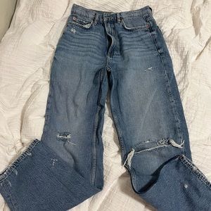 Zara Medium Wash Mom Jeans